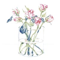 Framed 'Hockney Roses I' border=