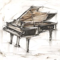 Framed Grand Piano Study