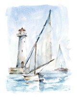 Framed 'Sailing into the Harbor II' border=