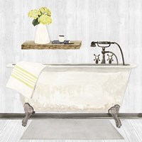 Framed Farmhouse Bath I Gray & Yellow-Tub