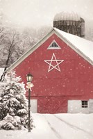 Framed Red Star Barn