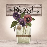 Framed 'Pansy Blessing' border=