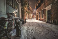 Framed Winter Nighttime Street 1