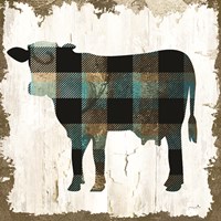 Framed 'Farm Fashion Cow' border=