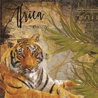 Framed 'Taste of Africa Tiger' border=
