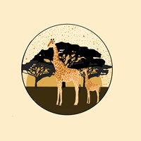 Framed 'Giraffes' border=