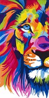 Framed Colorful Lion Portrait