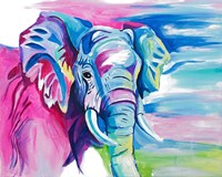 Framed Fun Colorful Elephant