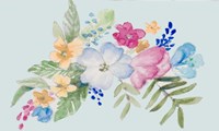 Framed Spring Bouquet on Blue I