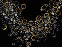 Framed Black and Gold Bubbles I