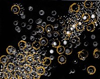 Framed Black and Gold Bubbles II