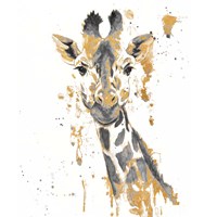 Framed Gold Water Giraffe