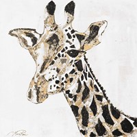 Framed Speckled Gold Giraffe