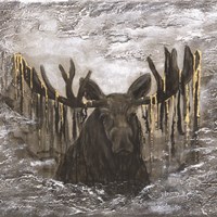 Framed Moose in the Mist