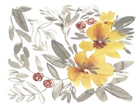Framed Golden Flower Composition II