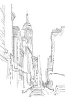 Framed Pencil Cityscape Study III