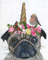 Framed Unicorn Pug