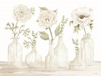 Framed Bottles and Flowers II