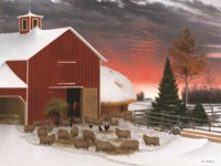 Framed Snowy Farm