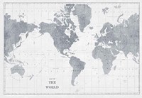 Framed World Map Gray No Words