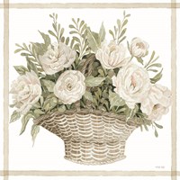 Framed Basket of Peonies