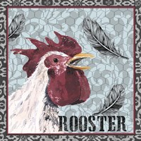 Framed 'White Rooster I' border=