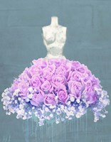 Framed Dressed in Flowers II (Ocean Blue)