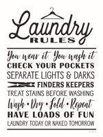 Framed Laundry Rules