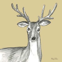 Framed Watercolor Pencil Forest color VIII-Deer