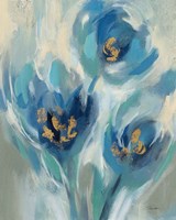 Framed Blue Fairy Tale Floral I