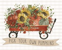 Framed Pick Your Own Pumpkins Wagon