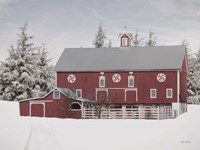 Framed Red Barn in the Pines