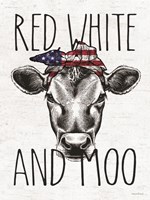 Framed Red, White and Moo