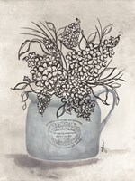 Framed Sketchy Floral Enamel Pot