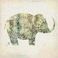 Framed Boho Elephant I