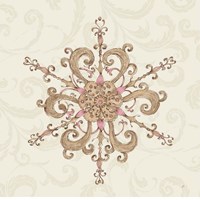 Framed 'Elegant Season Snowflake IV Pink' border=