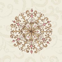 Framed Elegant Season Snowflake III Pink