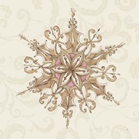 Framed Elegant Season Snowflake I Pink