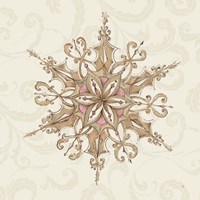 Framed 'Elegant Season Snowflake I Pink' border=