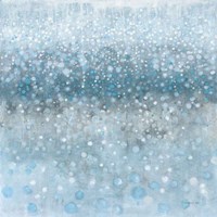 Framed Abstract Rain Slate Blue