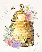 Framed 'Honeybee Blossoms VI' border=