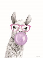 Framed Bubble Gum Alpaca