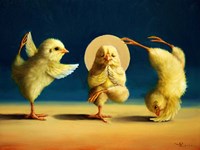 Framed Yoga Chicks Three