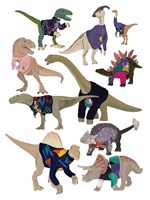 Framed Dinosaurs in 80's Jumpers