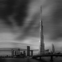 Framed Dubai Downtown Cityscape, Dubai, UAE