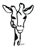 Framed Inked Safari III-Giraffe 1