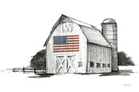 Framed Patriotic Barn