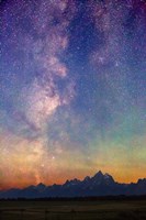 Framed Milky Way dawn over Tetons 1858e