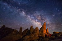 Framed Milky Way over pinnacles Alabama Hills