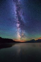 Framed Milky Way over Tetons Jackson Lake